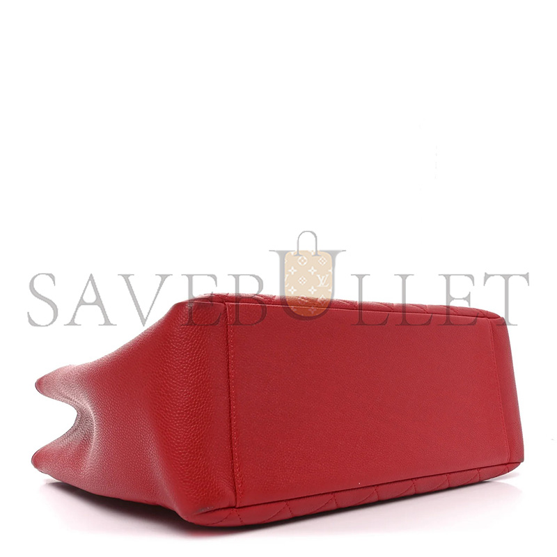CHANEL CAVIAR QUILTED GRAND SHOPPING TOTE GST RED (34*24*13cm)